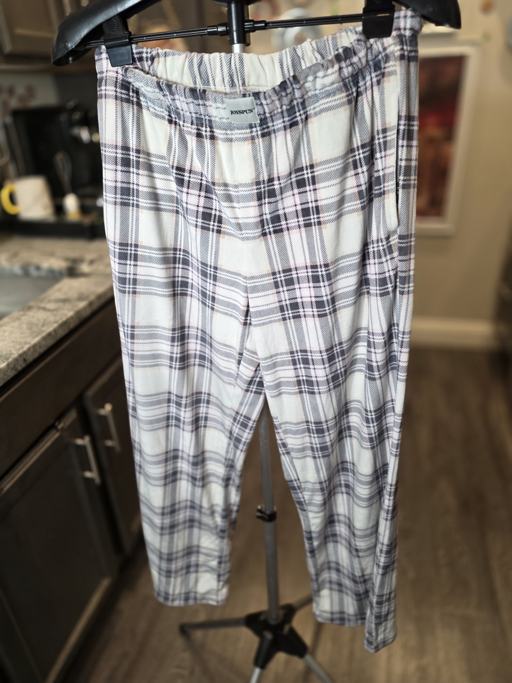 Plaid Lounge Pajama Pants - White & Gray Super Soft